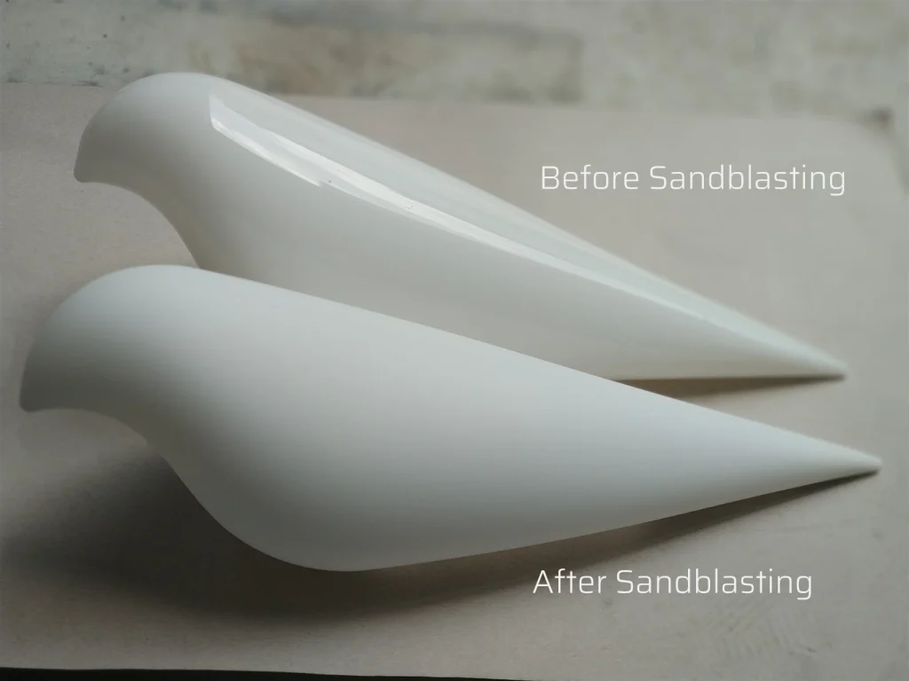 Before and after sandblasting comparison