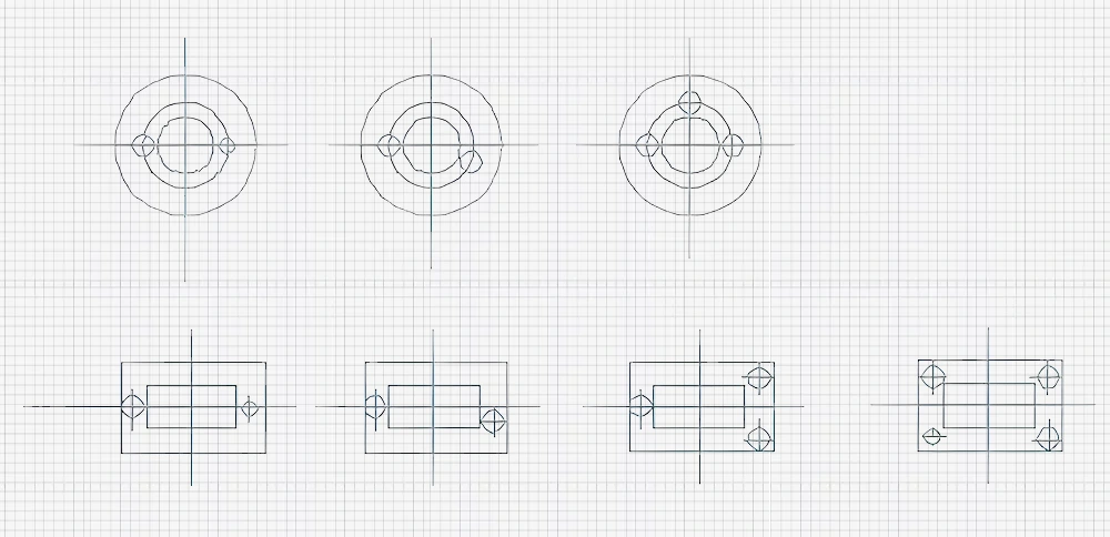 Recommendations for the layout of guide pins and bushings