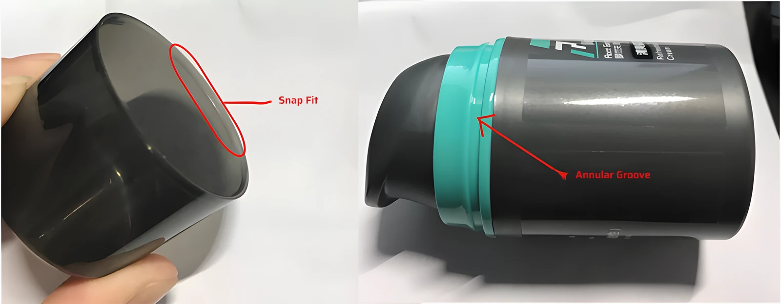 The annular snap fit does not need to be a complete circle